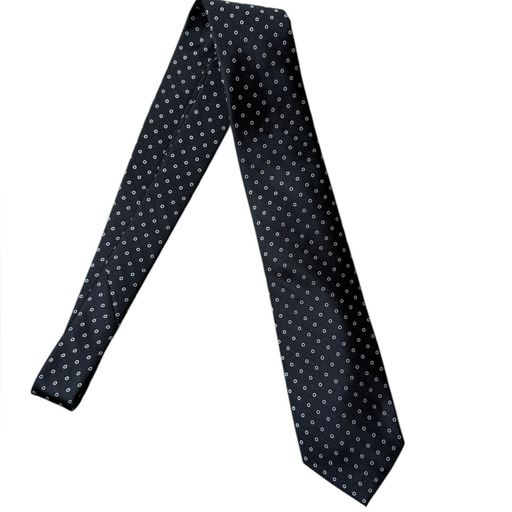 NWT Perry Ellis Portfolio Black Geometric Dot Tie